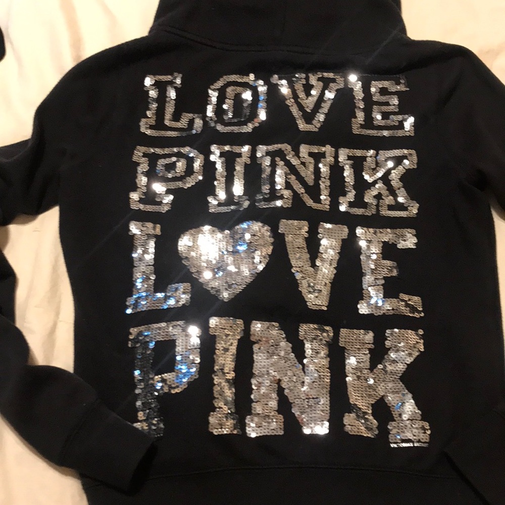 LOVE PINK sequin hoodie